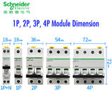 विद्युत वितरण के लिए Acti9 MCB श्नाइडर इलेक्ट्रिक मिनिएचर सर्किट ब्रेकर 6 ~ 63A, 1P, 2P, 3P, 4P, DPN