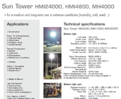 रोशनी तिपाई प्रकाश गुब्बारा टॉवर 2000w 4000w मेटल हैलाइड 130 सेमी