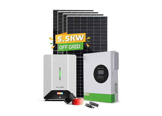 5.5kw सौर ऊर्जा ऊर्जा भंडारण प्रणाली ऑफ ग्रिड पूर्ण पैकेज मोनोक्रिस्टलीय सिलिकॉन