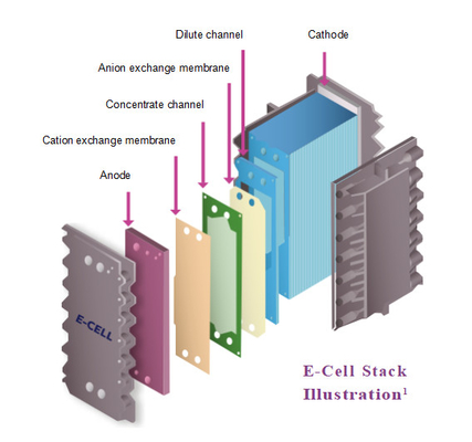 VeoliaTM E-Cell* EDI MK-3MiniHT:अल्ट्राप्यूर वाटर 1.14 m3/h प्रवाह, प्रतिरोध≥10 ((फार्मा.)