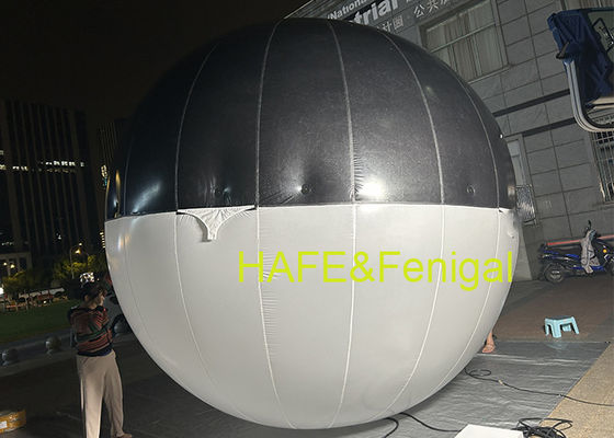 फिल्म निर्माता इन्फ्लेटेबल गोलाकार एलईडी दो रंग के गुब्बारे की रोशनी लटकाने के लिए