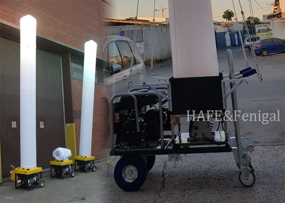 आउटडोर पावर सप्लाई वैकल्पिक 120V/50HZ HID 1000w इन्फ्लेटेबल इमरजेंसी लाइटिंग टॉवर बैटरी