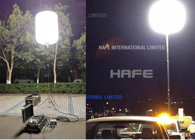 सूर्य 1000W एलईडी गुब्बारा प्रकाश भूकंप बचाव के लिए आवश्यक तिपाई प्रकाश