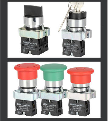 चिंट पुश बटन NP2 औद्योगिक विद्युत नियंत्रण प्रबुद्ध फ्लश हेड 24v 230v 1NO1NC