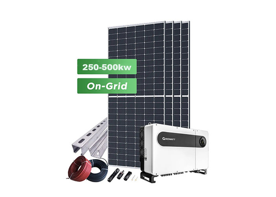 स्मार्ट वाईफ़ाई औद्योगिक ऑन-ग्रिड सौर सौर ऊर्जा 250kw 500kw जेनरेटर पूर्ण किट सिस्टम
